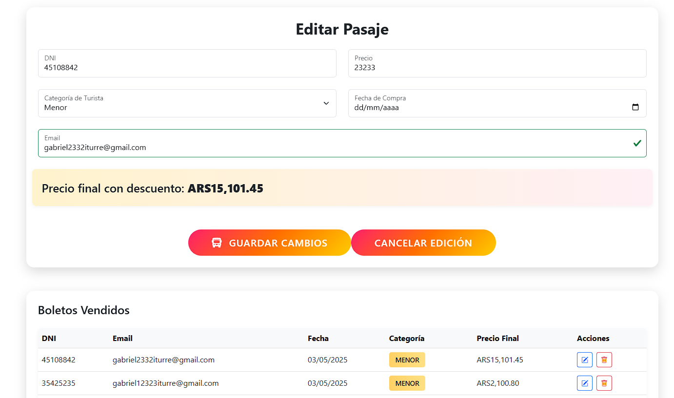 Sistema de Pasajes