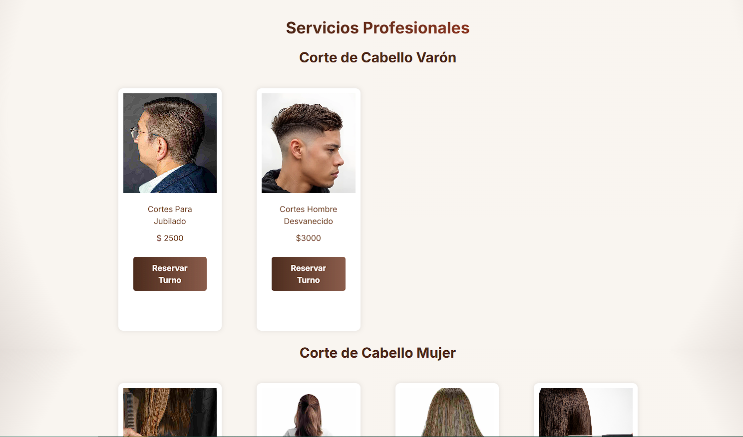 Sitio Web Peluquería Petit